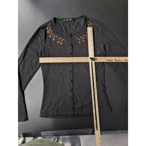 Kiki Riki Cardigan Black with a Round Neck. Women's Size Small - Picture 5 of 5